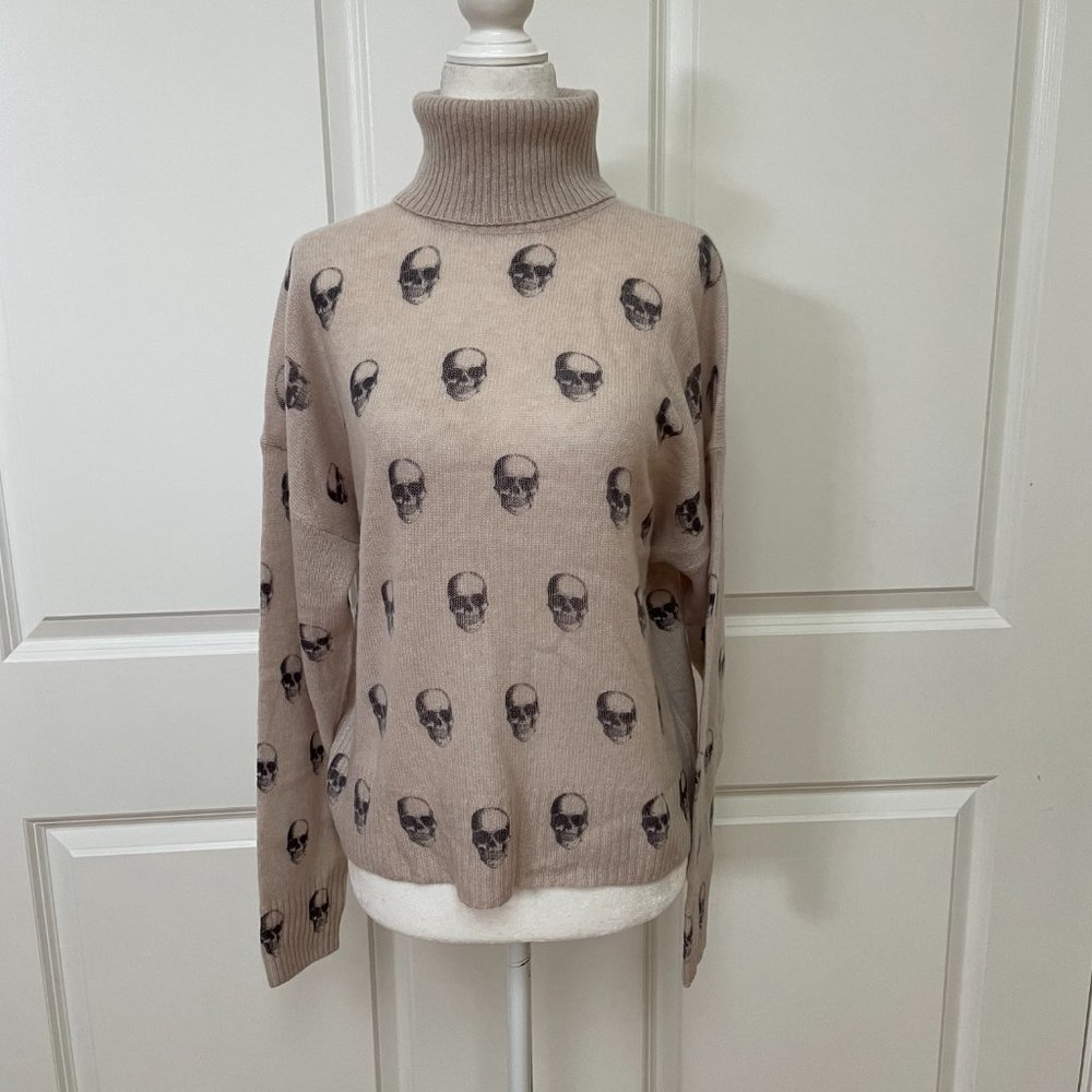 Miley Skull-Print Cashmere Sweater from 360 Cashmere